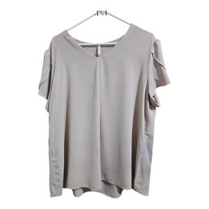 Anyally Women's  Chiffon Tunic‎ Blouse Extra Large Short Sleeve Career Formal